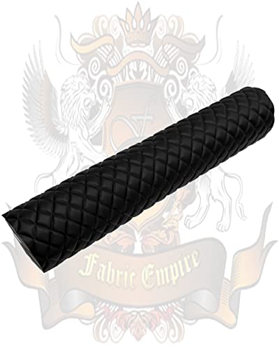 Vinyl Quilted Foam Fabric with 3/8" Foam Backing Upholstery / 52" Wide/Sold by The Yard/FABRIC EMPIRE (Black with Hq Black Thread, Diamond 2" x 2") - color: Black, size: Diamond 2" x 2"