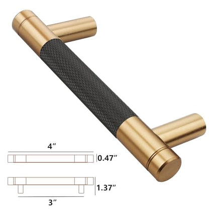 10 Pack 3 Inch 76 mm Bar Cabinet Pulls Bronze and Black Knurled Handles for Bronze and Black Drawer Pulls Cupboard Aluminum Handles - color: Bronze and Black, size: 3 Inch
