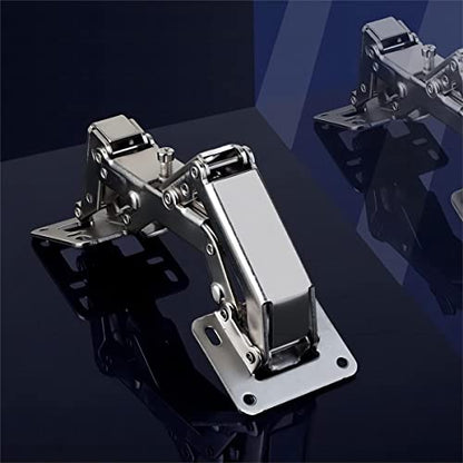 Qrity 2X Pack of Big Kitchen Cabinet Door Hinges Cupboard Door 170 Degree Hinges + 16 Fixing Screws - Large Angle Door Hinges - No Slot Required - Easy to Install (Pack of 2) - size: 2 Pcs Hinges (Pack of 2)