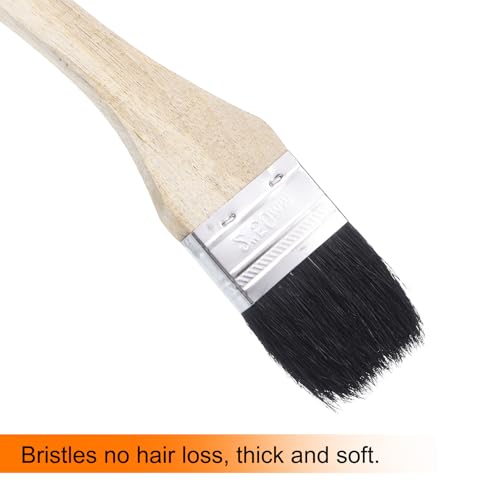 uxcell 3pcs Bent Radiator Paint Brush 2" Width Curved Wall Paint Soft Bristle Brushes with Long Wood Handle for Painting DIY Wall Treatment - size: 2"