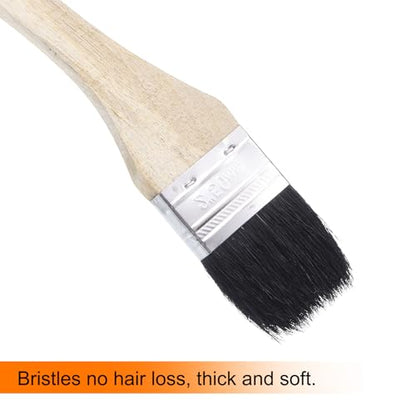 uxcell 3pcs Bent Radiator Paint Brush 2" Width Curved Wall Paint Soft Bristle Brushes with Long Wood Handle for Painting DIY Wall Treatment - size: 2"