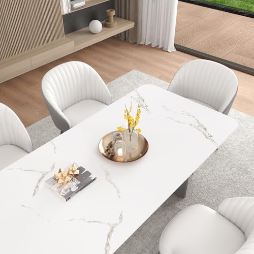 White Marble Contact Paper Matte Marble Wallpaper Peel and Stick Countertops for Bathroom Kitchen Vinyl Countertop Wrap 24"x160" Removable Self Adhesive White Contact Paper for Desk Table - size: 24" x 160"