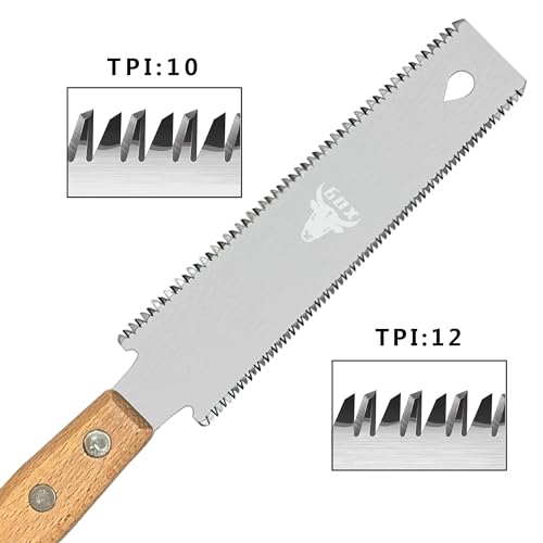 6 Inch Small Japanese Pull Saw Double Edge with Beech Handle