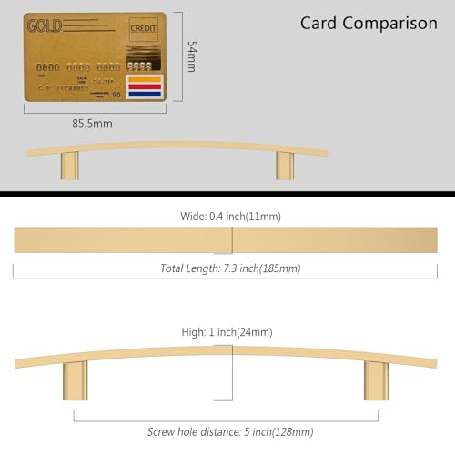 Amerdeco 10 Pack Champagne Bronze Cabinet Pulls - 5 Inch(128mm) Hole Center Cabinet Hardware for Bathroom and Kitchen Drawer Pulls ZH0003 - color: Champagne Bronze, size: 5"/128MM Hole Center