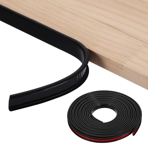 uxcell U-Shape Edge Banding, 0.47 Inch x 19.7Ft TPE Self-Adhesive Veneer Edging Trim Furniture Flexible Corner Edge Protector for Cabinets Countertop Shelves Restoration, Black - color: Black, size: 0.47 Inch x 19.7Ft