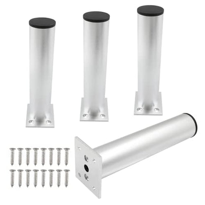 4-Pcs Adjustable Aluminum Alloy Furniture Legs 7" Height Silver - color: Silver, size: 7 Inch