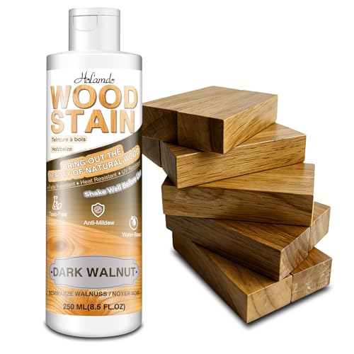 Water Based Wood Stain 8.5oz, Dark Walnut – Indoor Outdoor Furniture Stain - color: Dark Walnut
