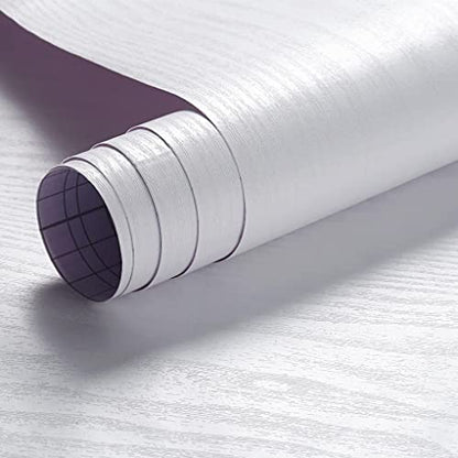Arthome Peel and Stick Wallpaper - White Wood Contact Paper - White Wallpaper - Self-Adhesive, Removable and Waterproof for Cabinet, Countertop (17"x120") - color: White Wood, size: 16.5" x 120"