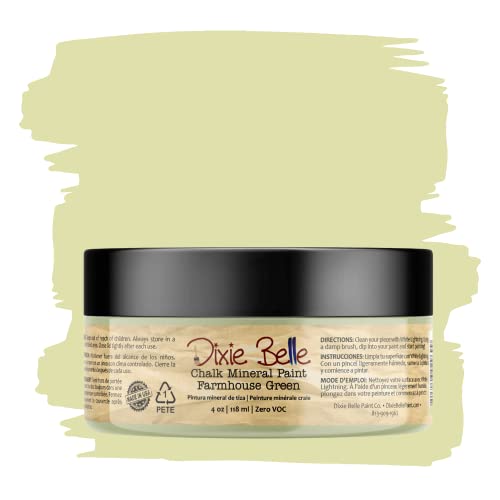 Dixie Belle Paint Company Chalk Mineral Paint - Farmhouse Green (4oz) - color: Farmhouse Green, size: 4 Fl Oz (Pack of 1)