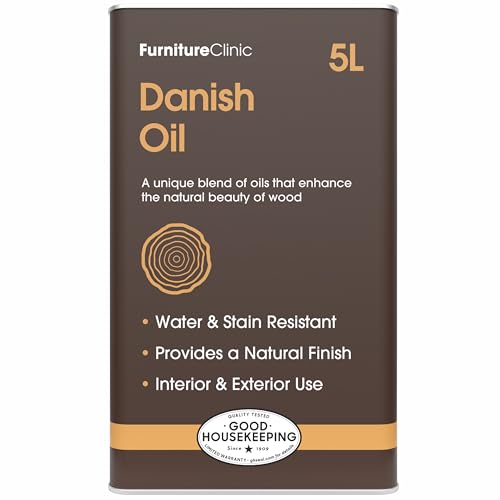 Furniture Clinic Danish Oil for Wood - Premium Finishing Oil to Enhance The Natural Beauty of Oak, Pine & Wooden Worktop Surfaces - Seal & Protect for a Satin Finish - 169 fl oz - size: 169 fl oz