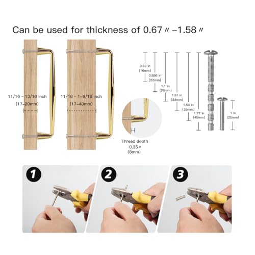 YAGU 6 Pack Top Polished Brass Kitchen Cabinet pulls 6.3 Inch(160mm) Hole Center Solid Bright Gold Dresser Drawer Handles Furniture Shiny Hardware for Cupboard Wardrobe Closet Vanity - color: Polished Brass, size: 6 Pack, style: 6.3''/160MM Hole Center