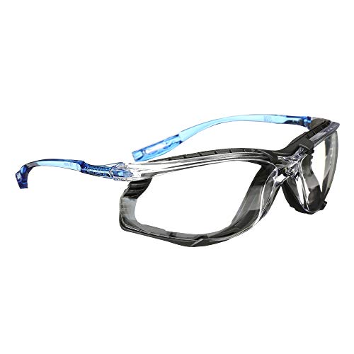 3M Safety Glasses, Virtua CCS, Anti-Fog Clear Lens, Blue Frame, ANSI Z87 - color: Clear Lens, Blue Frame With Foam Gasket, size: 1 Count (Pack of 1)