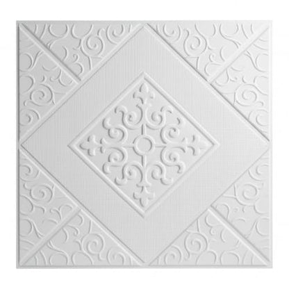 Nuanchu 20 Pcs 13.8 x 13.8 Inch Ceiling Tiles Peel and Stick, Elegant - color: Elegant, size: 13.8 x 13.8 Inch
