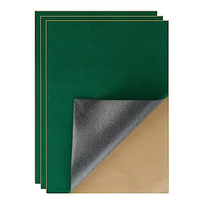 YaoHui 3-Pack Self-Adhesive Felt Sheets, Peel & Stick, A4 Size (8.3" x 11.8", Green) - color: Green