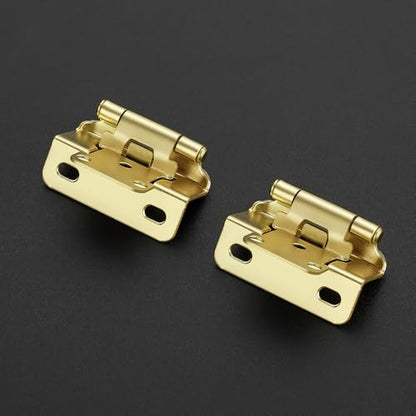 Gold Self-Close Cabinet Hinges, Semi Wrap 1/2 Inch Overlay,20 Pack 10 Pairs - size: Semi Wrap 1/2 inch Overlay