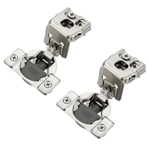 Satin Nickel Soft Close Cabinet Hinges,1-1/2 Inch Overlay,60 Pack (30 Pair) - size: 1-1/2 inch Overlay