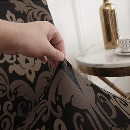 HZDHCLH Dining Chair Covers Set of 4 Stretch Chair Slipcovers Washable - color: Brown, size: 4 PCS