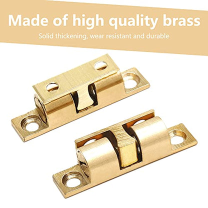 Uenhoy 10 Pcs Solid Brass Dual Ball Tension Latch 1-3/8" Gold Tone - color: Gold, size: 35mm, 10pcs