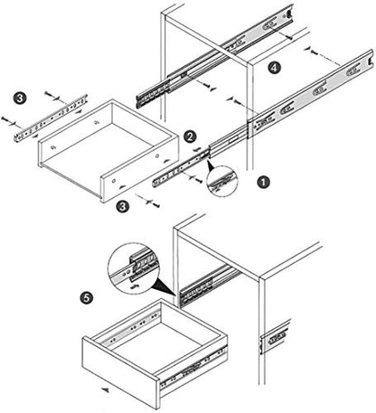 5 Inch Full Extension Drawer Slides Mini Ball Bearing Mount Drawer Slide for Cabinet Short Drawer Slides 1 Pair Black (Pack of 2) - size: 5 Inch (Pack of 2)