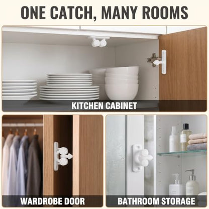3Pcs White Marine Boat Ball Catch Door Cupboard Spring Back Plates Roller Latch Plastic Catches Cabinet Hardware Tools and Home Improvement