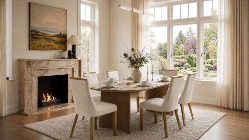 White Gold Upholstered Dining Chairs Set of 12, Waterproof Fabric - size: Set of 12