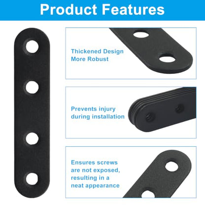 12 Pcs Flat Brackets, 2.99" x 0.63", Stainless Steel - size: 16*78 mm