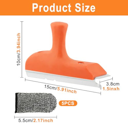 3-in-1 Edge Band Trimmer Set, Edgebanding Banding Tool with Dual-Radius Specification for 1.5" & 2", Woodworking Edge-Cutter Tool with 5 Finger Cots for Veneer on Straight, Curved