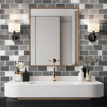 Art3d 10-Pack Subway Tiles Peel and Stick Backsplash, Granite, 12 x 12 Inch - color: Granite
