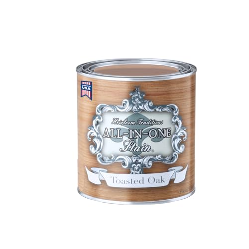 All-in-ONE Gel Stain - Toasted Oak (Faux raw Wood) - 16oz - color: Toasted Oak, size: 16 Fl Oz