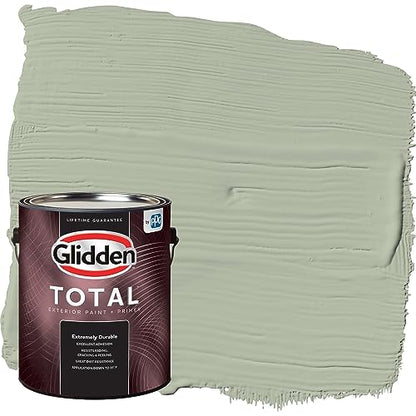 Glidden Total Exterior Paint & Primer All-in-One, Light Sage/Green, Semi-Gloss, 1 Gallon - color: Light Sage, size: 128 Fl Oz (Pack of 1)