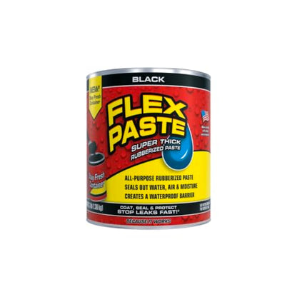 Flex Paste Rubberized Waterproof Sealant Paste, Black, Quart, 1-Pack - color: Black, size: Quart