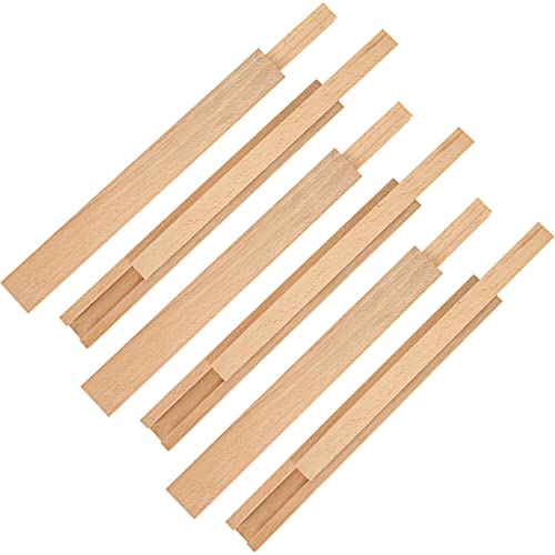 6 Pcs 15.7 Inch Wooden Drawer Slides, Bottom Center Mount - size: 15.7in-6PCS