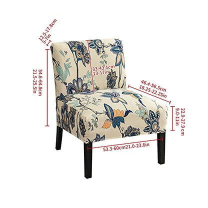 Eco-Ancheng Armless Chair Slipcover Removable Armless Accent Chairs Covers Washable Armless Slipper Chair Slipcover Printed Armless Chair Furniture Protector Covers for Living Dining Room Hotel - color: A14