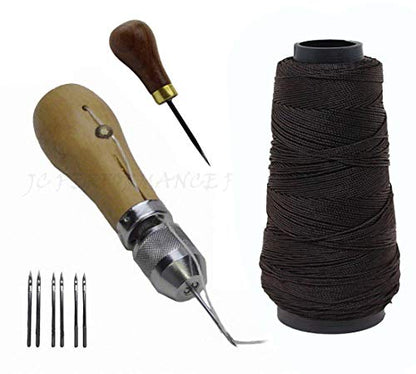 JC Performance Leather Sewing Awl Quick Stitch Repair Tool Set Heavy Duty Thread (with Stab Tool, Java Bean) - color: Java Bean, size: With Stab Tool