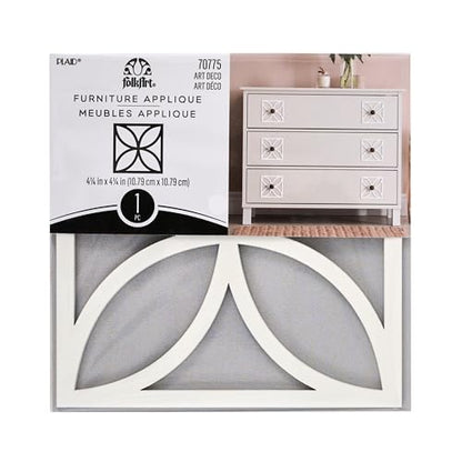 FolkArt Furniture Applique, Art Deco, 4.25" x 4.25", Perfect for DIY Home Décor Craft Projects, 70775 - size: 4.25" x 4.25", style: Art Deco