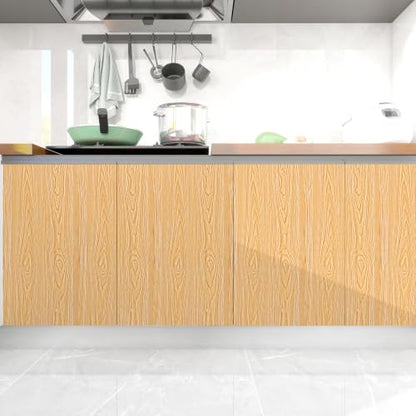 SOON AFTER Light Yellow Wood Peel and Stick Wallpaper, Size 15.7"x236"/Roll - color: Light Yellow F004A, size: 15.7" x 236"