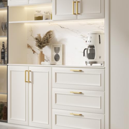 Goldenwarm 30 Pack 6-1/4" Gold Cabinet Handles Kitchen Cabinet Handles - color: Gold, size: 6-1/4in Hole Centers