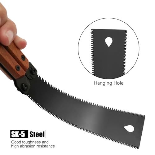 Folding Hand Saw - 5.5inch, 11TPI Pruning Saw with Smooth Cuts & Flush Cut Feature for Camping and Gardening