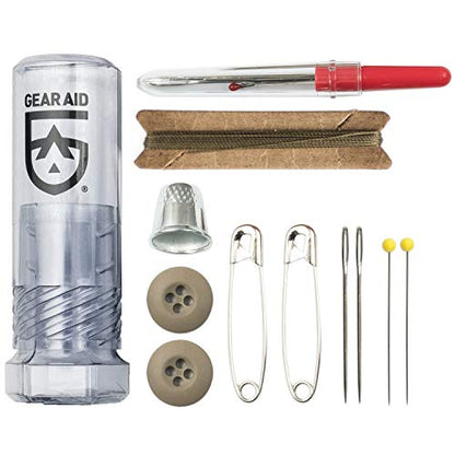 GEAR AID Sewing Kit with Heavy-Duty Needles and Thread for Outdoor Gear Repairs, 19-piece