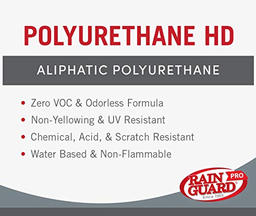 Rain Guard Water Sealers PU-1401 Polyurethane HD IsoFree 2-Part Matte Finish Ready to USE Covering up to 1200 Sq. Ft on New and Older Surfaces. 4 Gallon Kit A and B - Masonry Sealer, Wood Sealer - color: Clear Matte, size: 4 Gallon (1200 Sq. Ft.)