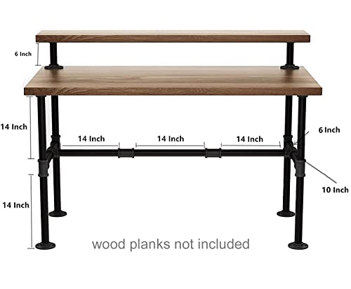 42"x28" Industrial Pipe Table Legs Set - size: 42'' x 28''