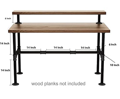 42"x28" Industrial Pipe Table Legs Set - size: 42'' x 28''