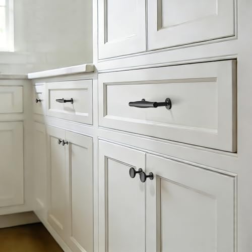 SAILING 10 Pack Cabinet Handles-5"/128mm Matte Black Cabinet Pulls for Kitchen Bathroom Living Room Bedroom Modern Drawer Handles - color: Matte Black, size: 5"(128mm) Hole Center-10Pcs