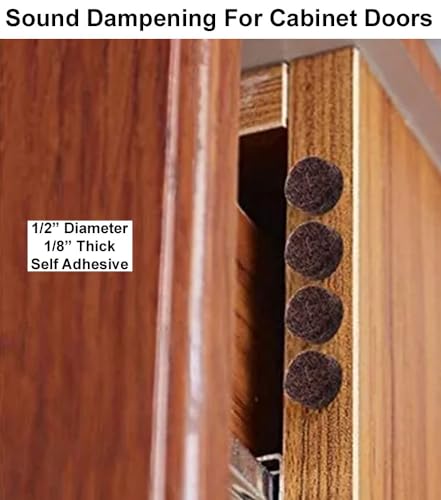 Black Self Adhesive Felt Bumpers 1/2" Diameter and 1/8" Thick (48 Pack), Round