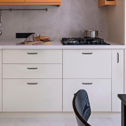 HOME EDIT Matte Black Solid Cabinet Handles & Pulls 5 Inch 10 Pack - color: Matte Black, size: 5 inches Hole Center