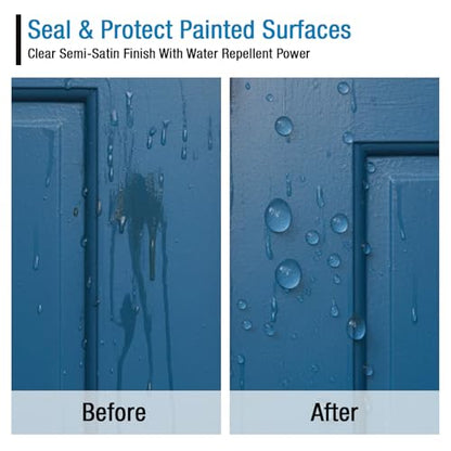Rain Guard Paint Sealer 1 Gallon | Ready to Use | Protects Painted Concrete, Wood, Stone | Silane/Siloxane Acrylic Waterproofer | UV Resistant | Fast Drying | Semi-Satin Finish - size: 1 Gallon