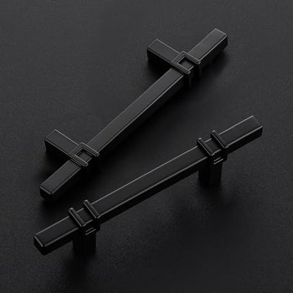 HOME EDIT 3-1/2 inch Black Cabinet Handles, 10 Pack Kitchen Cabinet Handles Matte Black Drawer Pulls Zinc Alloy Square Bar Kitchen Pulls - color: Black, size: 3-1/2 Inch Hole Center
