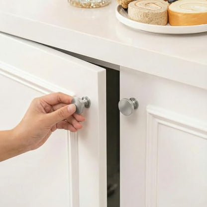 Goldenwarm 10 Pack Brushed Nickel Cabinet Knobs Round Nickel Drawer Knobs - color: Brushed Satin Nickel, size: Single Hole Center
