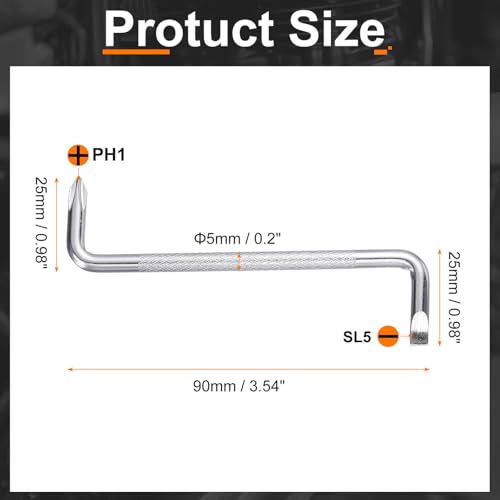 HARFINGTON Offset Screwdriver Set PH1/SL5 Phillips Slotted Head - size: PH1/SL5