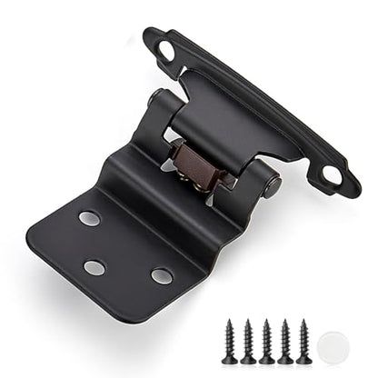 30 Pack 15 Pair Black Cabinet Hinges, 3/8" Inset Semi-Concealed Hinges - color: Black, size: 3/8" Inset